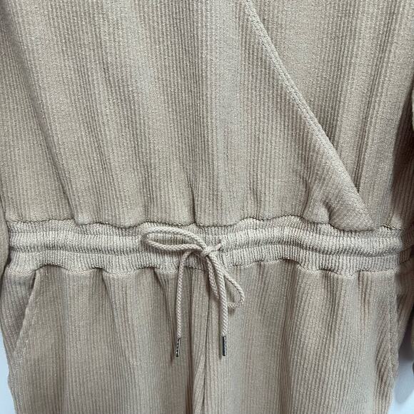 L Space Coastin Jogger Jumpsuit Tan Beige Pockets Drawstring Waist XL NWT Comfy - Picture 5 of 15